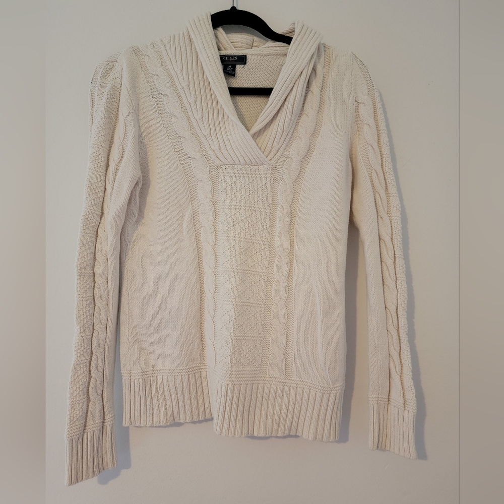 Chaps cowl cable sweater